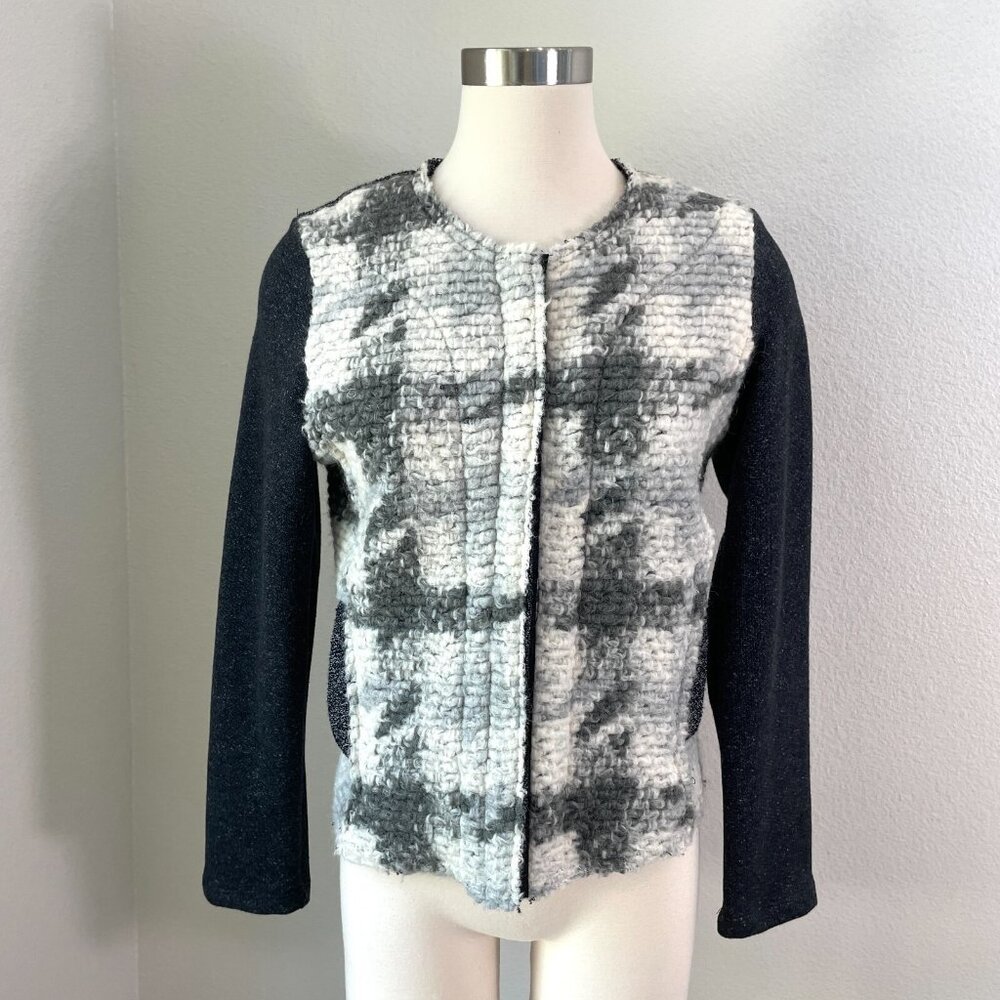 Anthropologie Dolan‎ Womens Medium Mohair Tweed Jacket Zip Up Knit